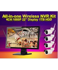 4CH 1080P All-in-one Wireless NVR Kit with 1TB HDD